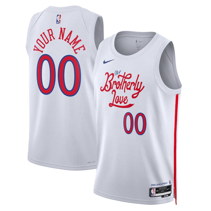 Men Philadelphia 76ers Nike White City Edition 2022-23 Swingman Custom NBA Jersey->milwaukee bucks->NBA Jersey